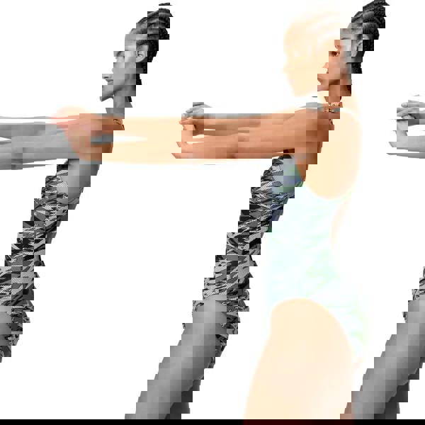 Speedo Hyperboom Print Medalist Swimsuit - Black/Grey