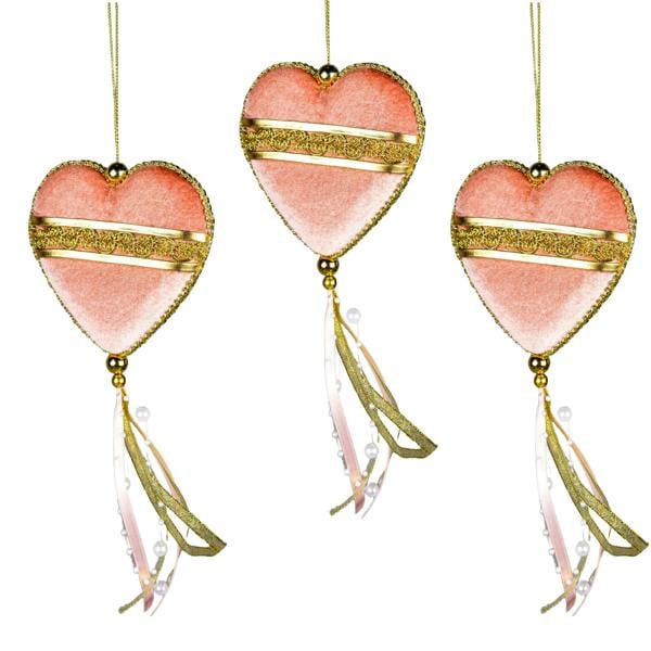 11x26cm Pink Heart Hanging Christmas Decoration for Trees, Wreaths and Garlands image 6