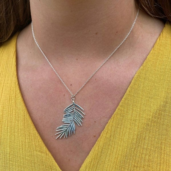 Sterling Silver Fern Leaf Necklace - Reeves & Reeves