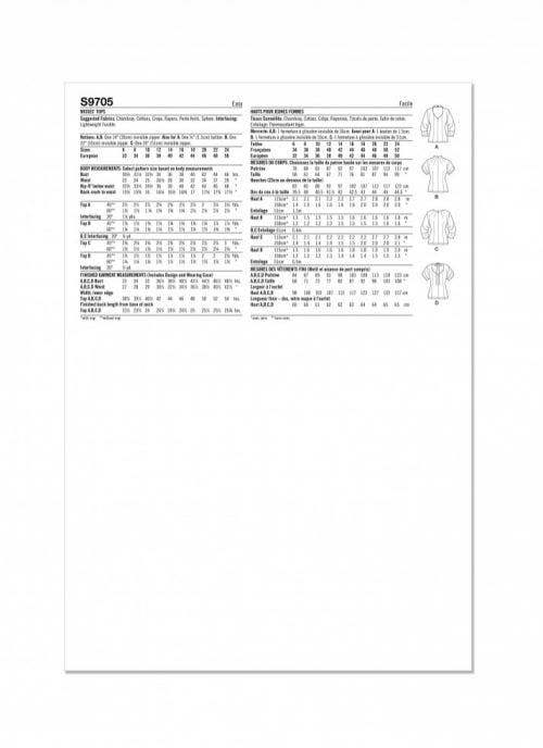 Simplicity Sewing Pattern 9705, Tops for Women, H5 (6-8-10-12-14) - Easy