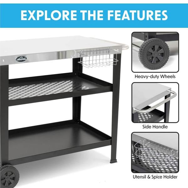 Dellonda DG263 Barbecue Trolley Action shot - features