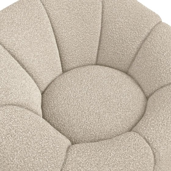 Wyld Haus Juniper Retro Upholstered Cream Boucle Swivel Armchair