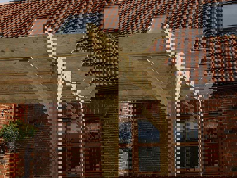 Arbor Garden Solutions Wall Mounted Wooden Pergola Kit - Sculpted Design