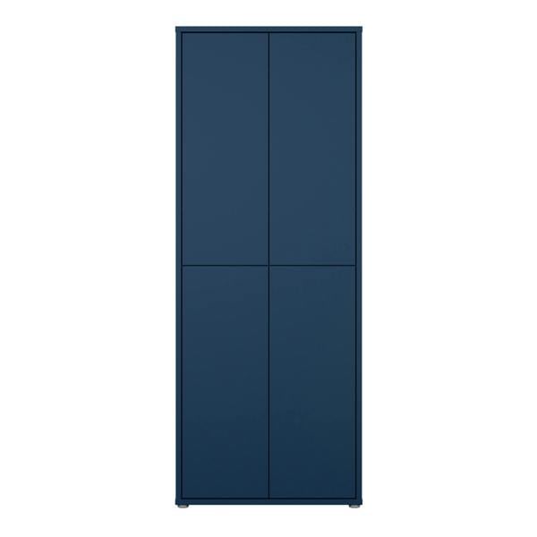 Furniture To Go Alice Springs Tall Shoe Cabinet with 4 Doors Push-to-Open in Night Blue