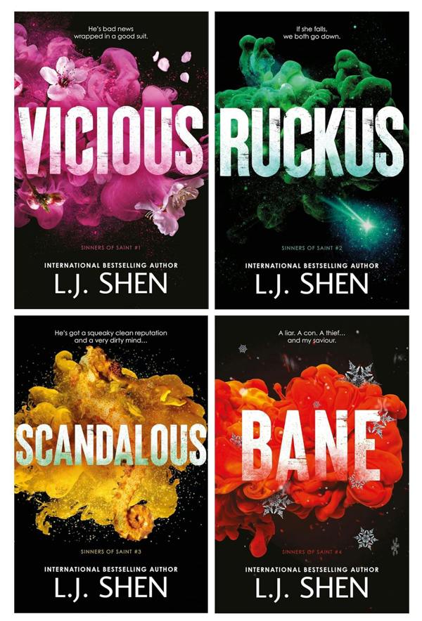 Sinners of Saint Series by L.J. Shen 4 Books Collection Set (Vicious, Ruckus, Scandalous and Bane)