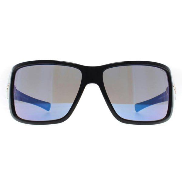 Police Sunglasses SPLN37M Tailwind 5 0Z42 Shiny Black Smoke Mirror Blue