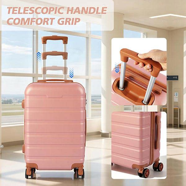 Leaper 20" ABS Carry-On Luggage with Removable Wheels & TSA Lock