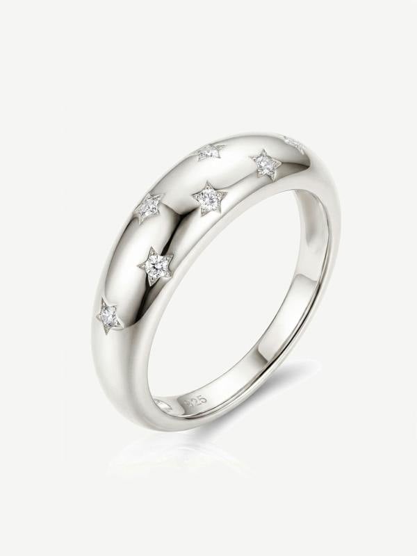 MUCHV Moissanite Star Dome Ring