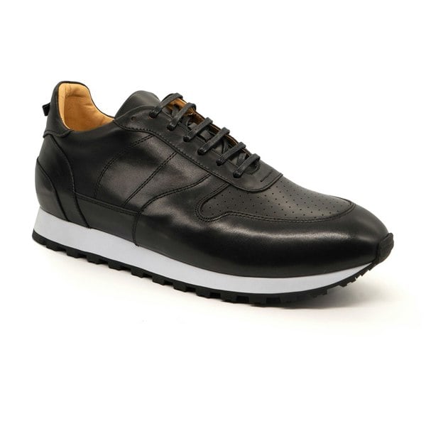 David WeJ Leather Smart Sneakers - Black