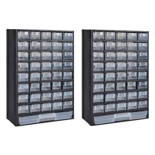Berkfield 41-Drawer Storage Cabinet Tool Box 2 pcs Plastic