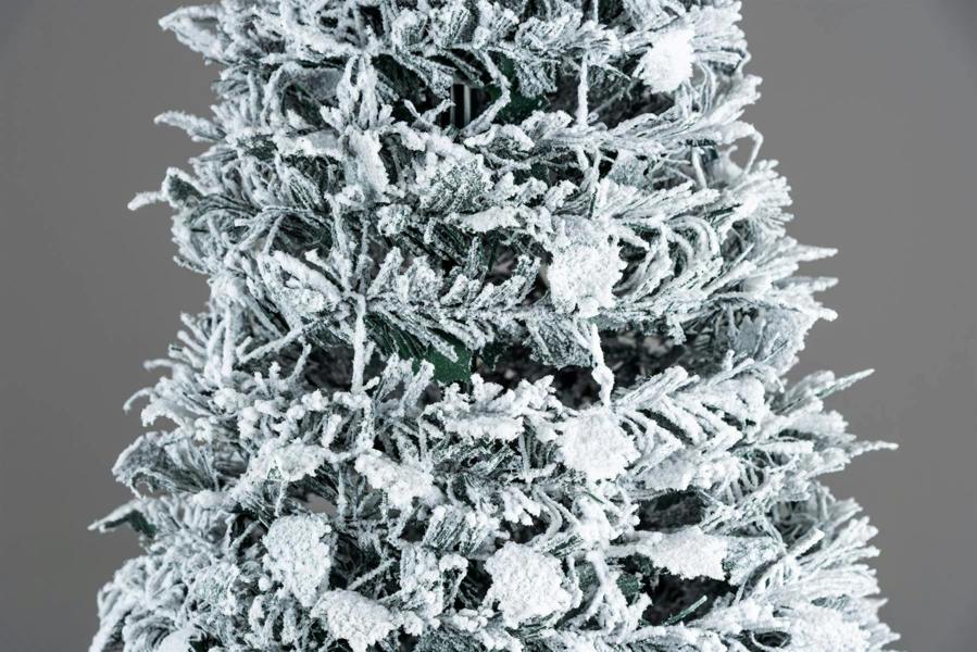 4ft to 6ft Pre-Lit Flocked Pop Up Christmas Tree with Warm White LED Lights image 3