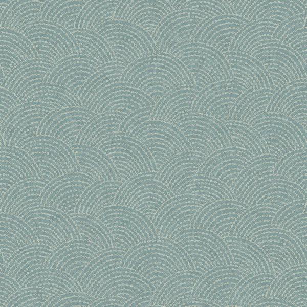 Grandeco Boutique Shell Metallic Curve Luxury Weight Embossed Wallpaper, Blue