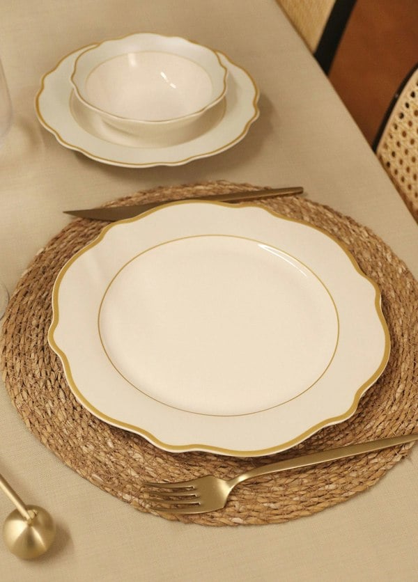 Rozi Jaswely Collection Porcelain Dinner Plates, Set of 6 (White)