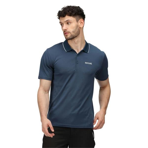 Regatta Mens Maverick V Active Polo Shirt - Moonlight Denim - 