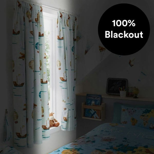 World Explorer Thermal Blackout Curtains Curtains - Happy Linen Company