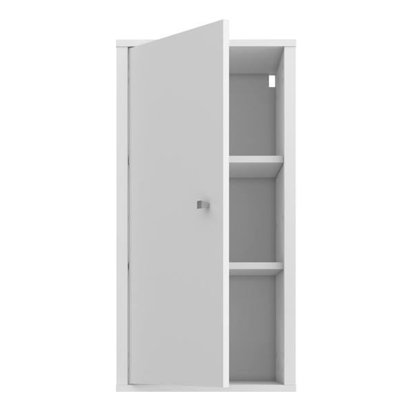 Furniture To Go Ipsarion Hanging Cupboard with 1 Door & Silver Handle in White