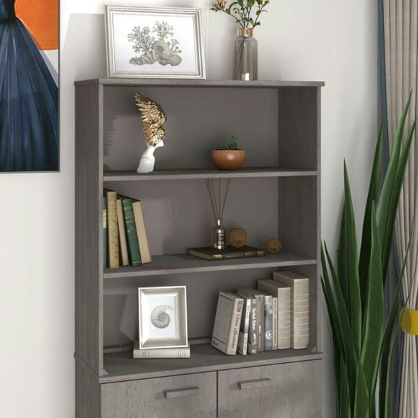 Berkfield Top for Highboard HAMAR Light Grey 85x35x100cm Solid Wood Pine