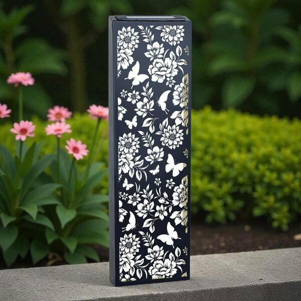 EDH Door Hardware Metal Solar Wall Panel Butterfly – Outdoor LED Garden Light Waterproof Decor