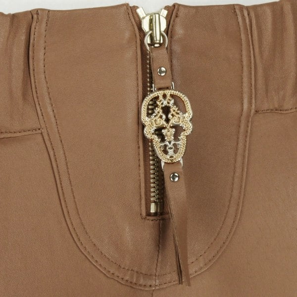 Thomas Wylde skinny fit tan leather trousers