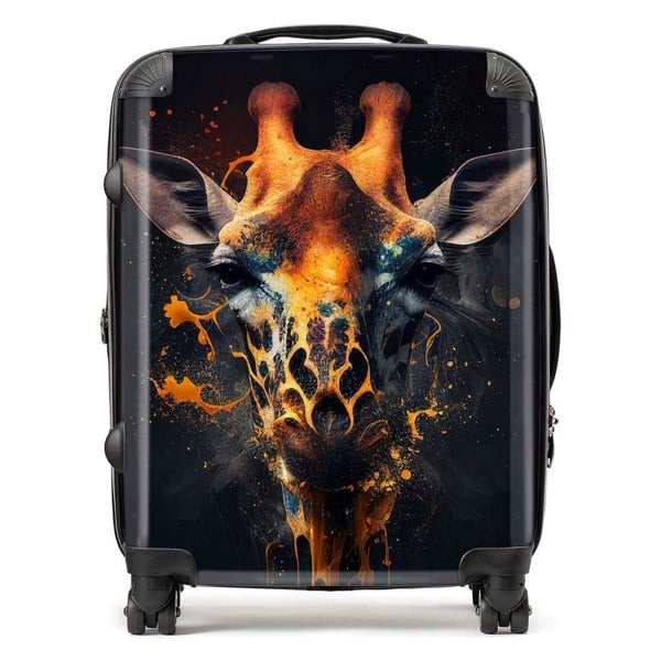 Warren Reed Golden Giraffe Face Splashart Suitcase