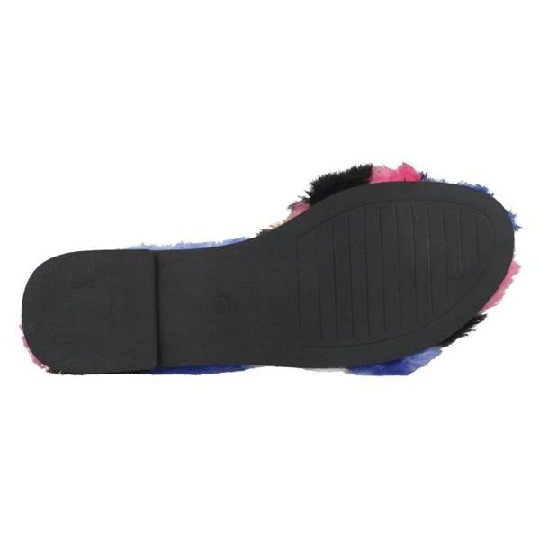 Savannah Ladies Savannah Flat Fur Mules F00091