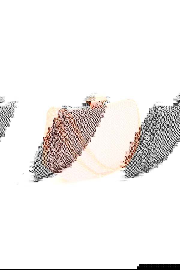 Pluspup Sparkling Evening Clutch Bag with Chain Strap and Jewel Clasp