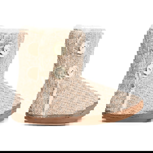 VIVA Polar Women's Memory Knitted Faux Fur Rubber Sole Winter Slippers