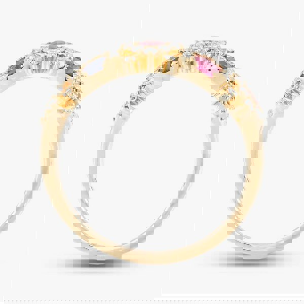 T. H. Baker 18ct Rose Gold Brilliant Cut Sapphire, Ruby & Diamond Half Eternity Ring R39152KP18V 18KR