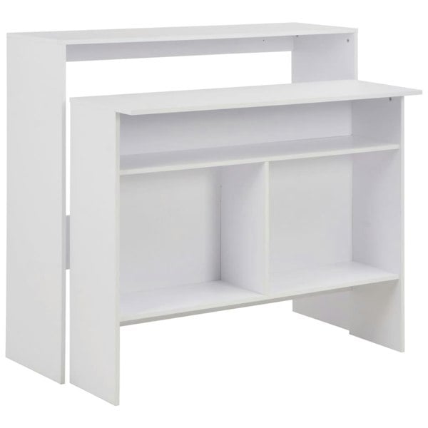 Berkfield Bar Table with 2 Table Tops White 130x40x120 cm