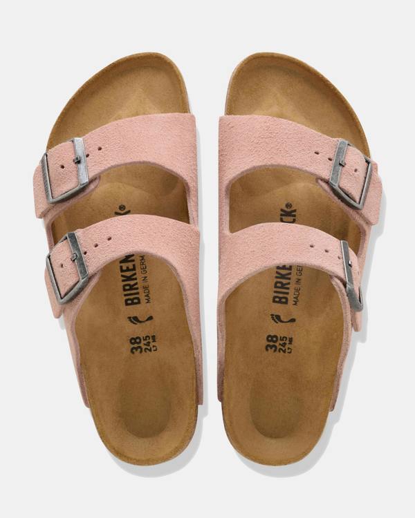 Birkenstock Arizona Suede Leather Womens Sandals - Pink Clay | CHO | Designer Womens Sandals