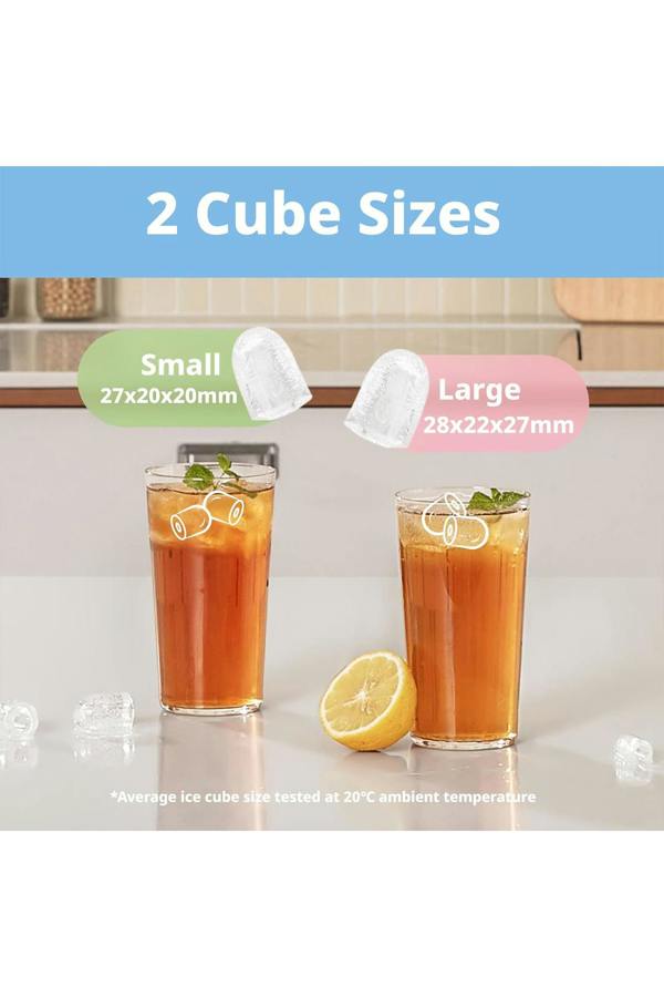 Living and Home Self-Cleaning Ice Maker Machine with 1.3L Water Tank, Ice Scoop & Detachable Basket