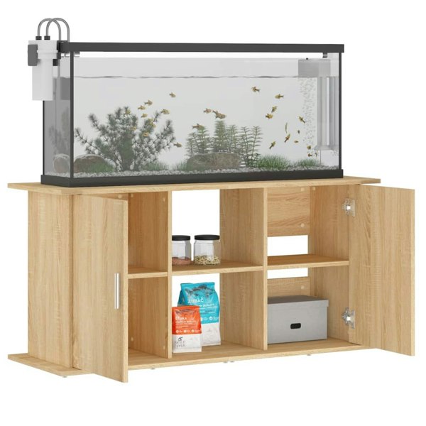 Berkfield Aquarium Stand Sonoma Oak 121x41x58 cm Engineered Wood