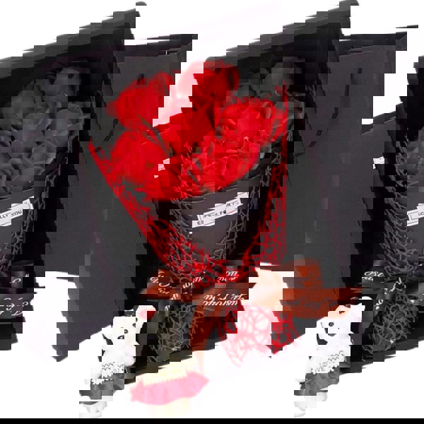 Valentine's Day Artificial Flowers 7 Rose Bouquet Gift Box Teddy Bear Flower Creative Valentine's Day Gift Home Decor