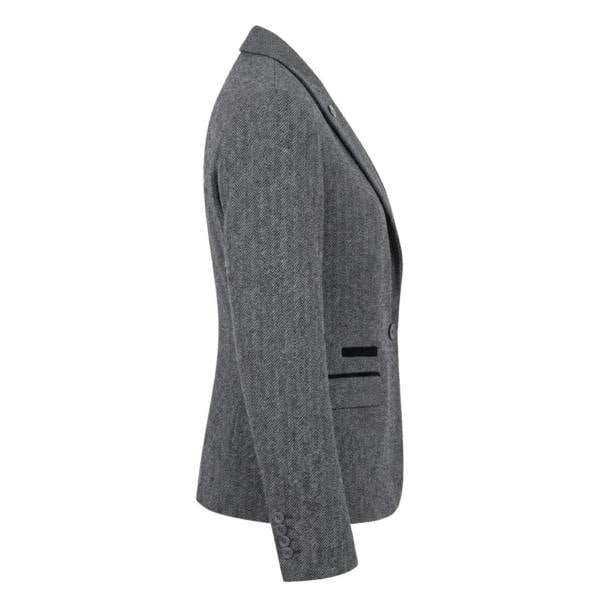 IMW-03 - Women's Grey Tweed Herringbone Blazer Waistcoat-TruClothing