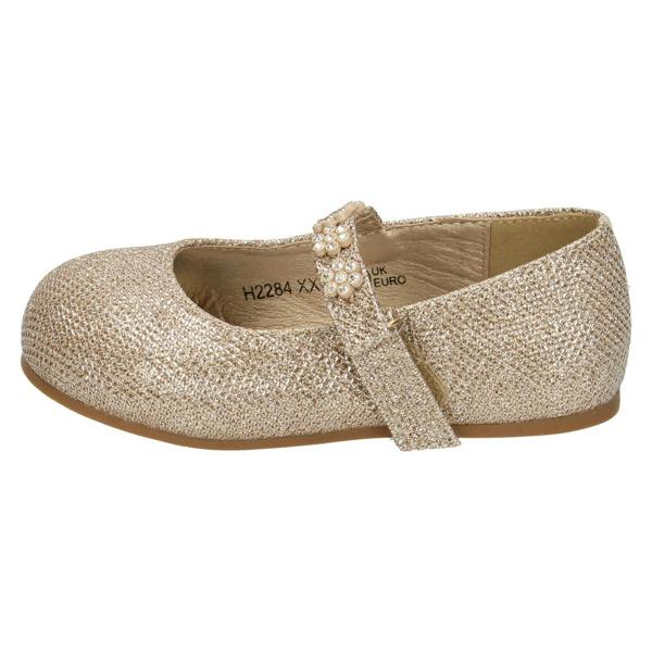 Savannah Girls Savannah Flat Ballerinas With Flower Diamante Trim