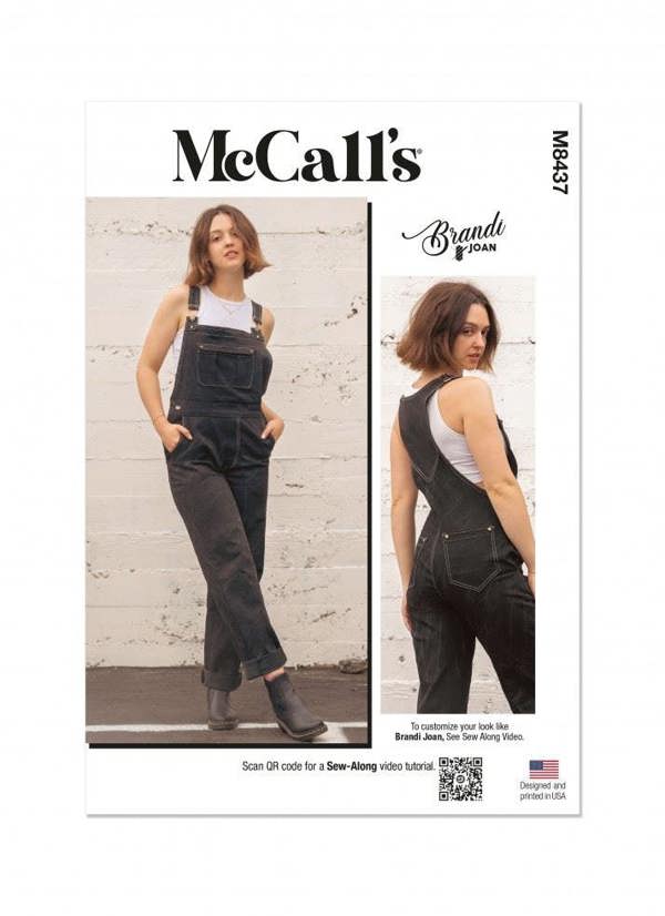 McCalls 8437 Paper Sewing Pattern – Women's Dungarees, Intermediate