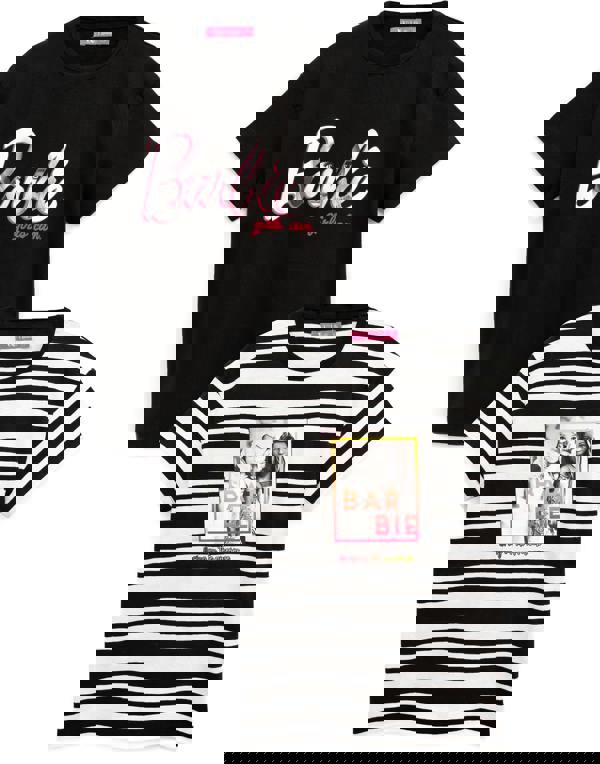 Barbie Girls Black Barbie Doll Short Sleeved T-Shirt