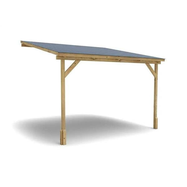 Dunster House Lean To Wooden Gazebo with Super Felt, 3m x 3m Wall Mounted Garden Shelter Utopia