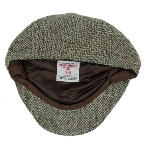 Heather Hats & Accessories Genuine Harris Tweed Wool Flat Cap, Satin Lining, Outdoor Wear, Pebble Beige