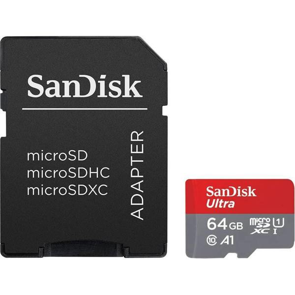 SanDisk Ultra MicroSDXC Card 140MB/s A1 Class 10 UHS-I with Adapter - 64GB
