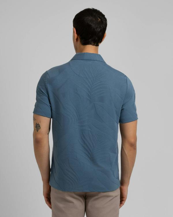 Steel & Jelly Healey - Large Floral Transfer Jacquard Polo Shirt