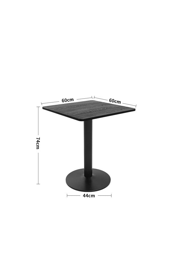 Living and Home 60*60cm Square Coffee Table with Metal Base