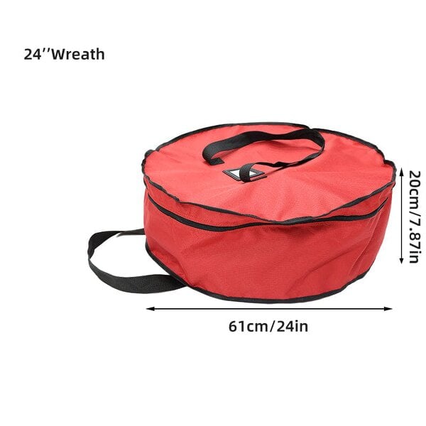 Outdoor Living Christmas Xmas Wreath Decoration Zip Up Sack Fabric Storage Bag
