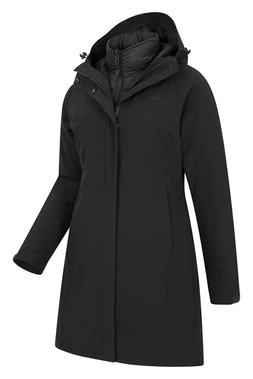 Mountain Warehouse Womens/Ladies Alaskan Long 3 in 1 Jacket - Jet Black