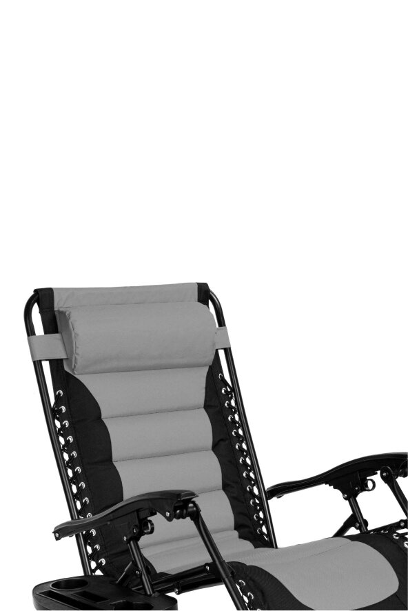 Groundlevel Set of 2 Luxury Extra Wide Gravity Garden Sun Lounger / Relaxer Chair Pair