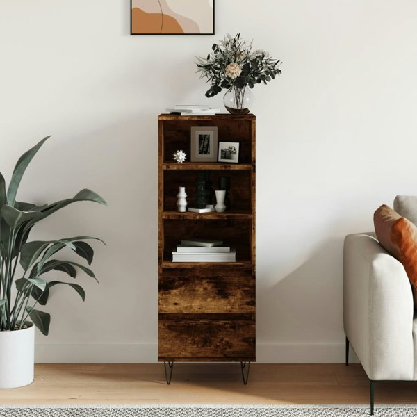 Berkfield Highboard Smoked Oak 40x36x110 cm Engineered Wood