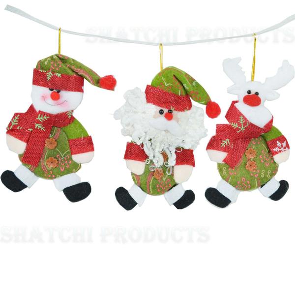 3 Pack Multicolour Handmade Teddy Christmas Hanging Decorations for Tree and Home Display image 5