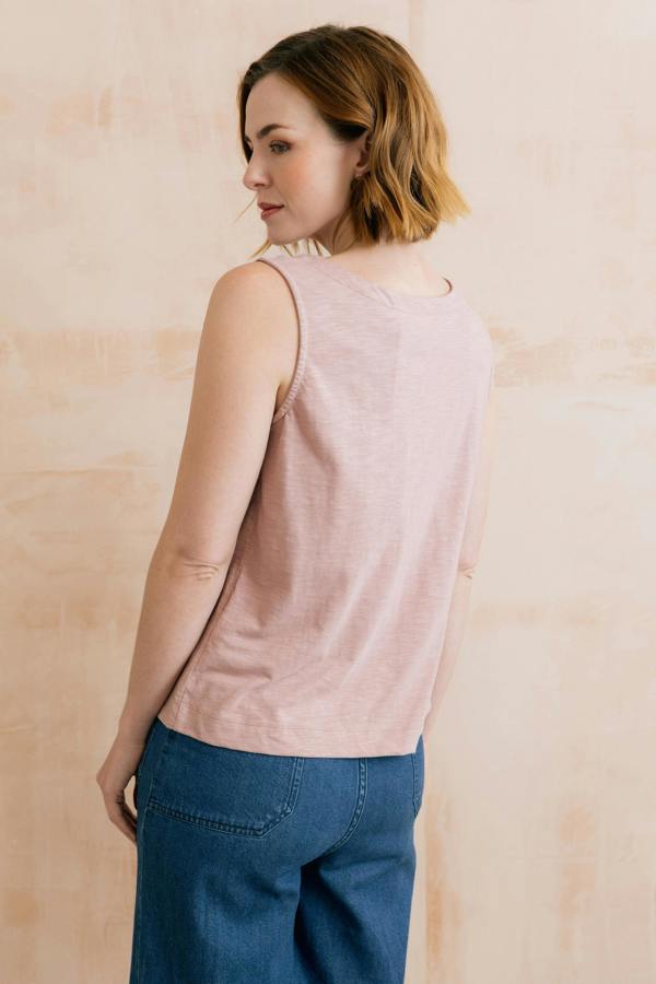 Lily & Me Pier Organic Cotton Jersey Button Vest Soft Pink