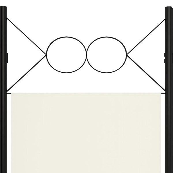 Berkfield 4-Panel Room Divider Cream White 160x180 cm
