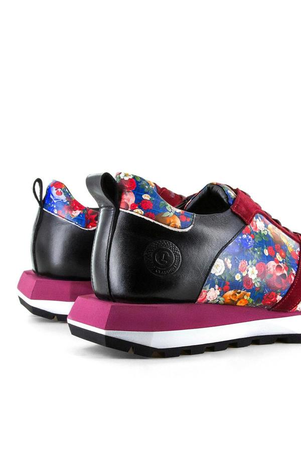 SKULL AND FLORAL PRINTED LEATHER AND SUEDE TRAINERS – Premium Men's Patterned Shirt by Claudio Lugli | Bold Design, Tailored Fit, Best Printed Shirts